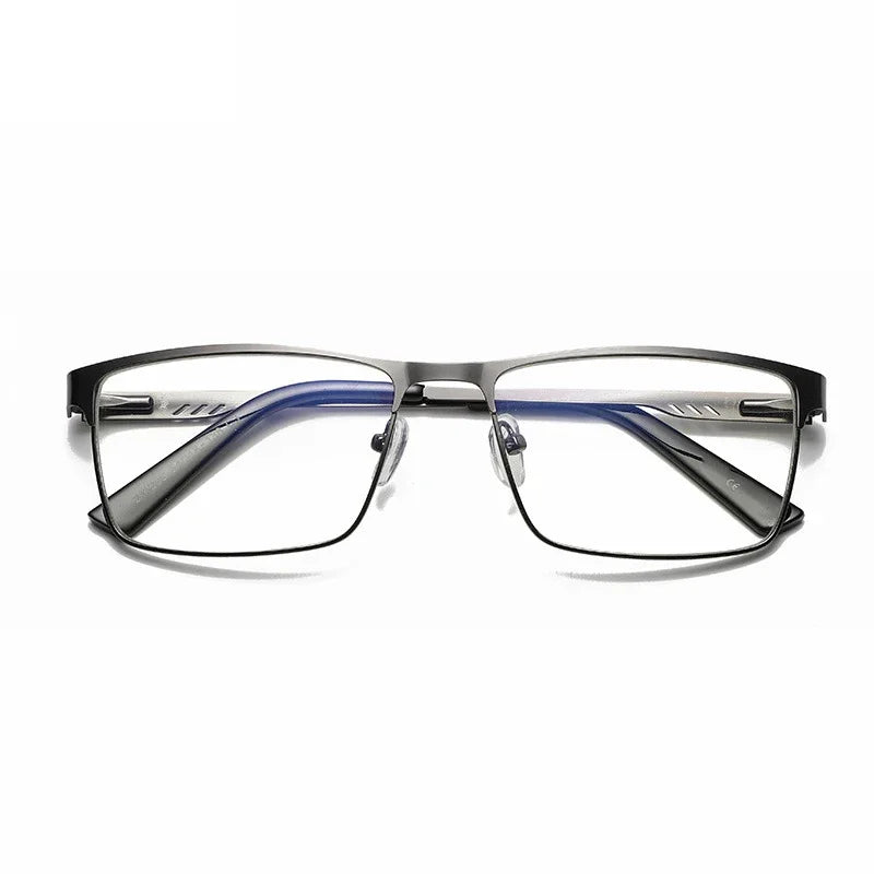 Óculos armação quadrada de metal e proteção contra luz azul - conforto para os olhos